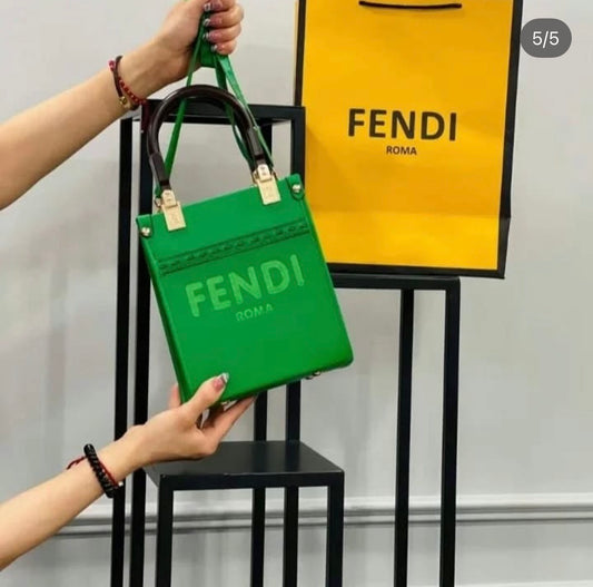 Fendi Roma Green Leather Bag – Luxury Designer Handbag