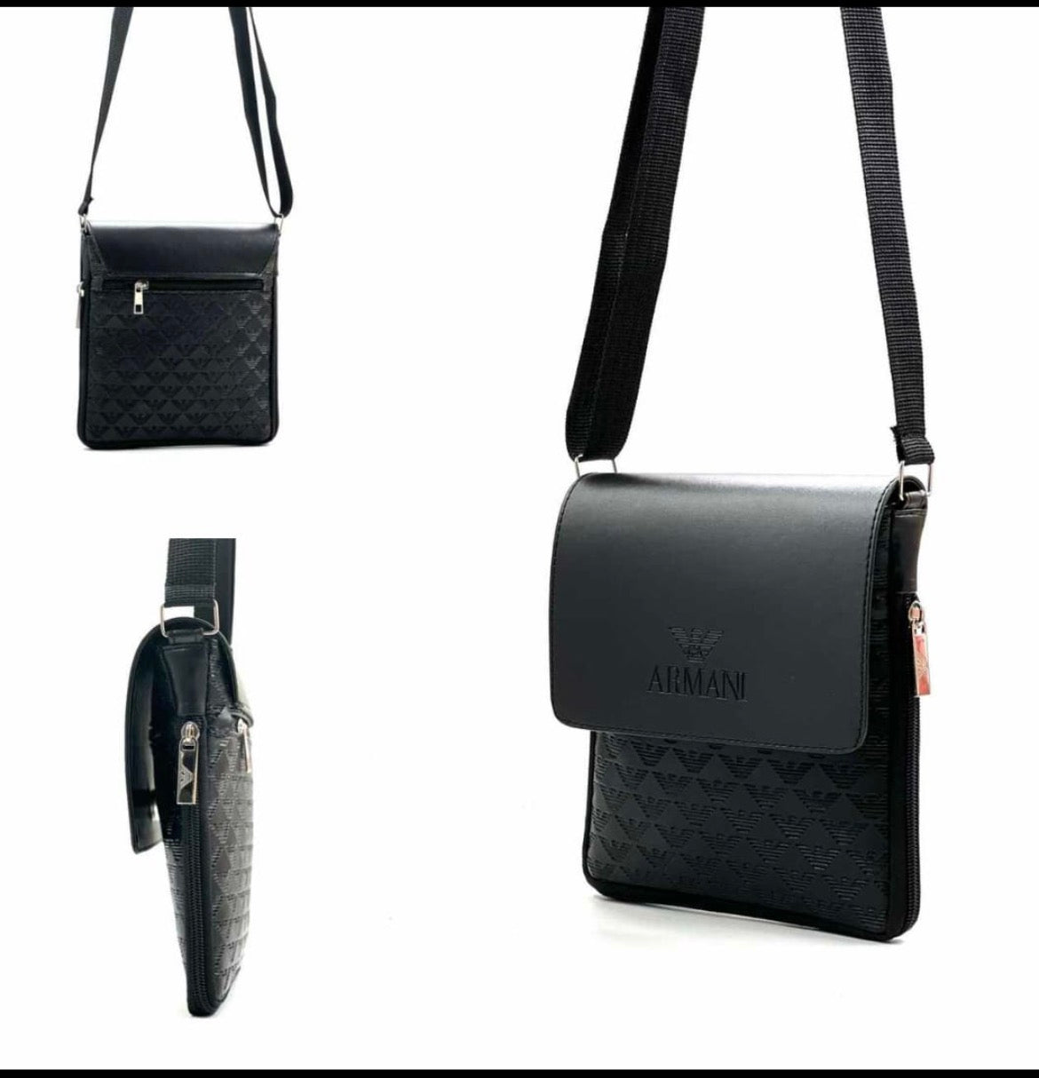 Armani Unisex Crossbody Shoulder Bag – Black