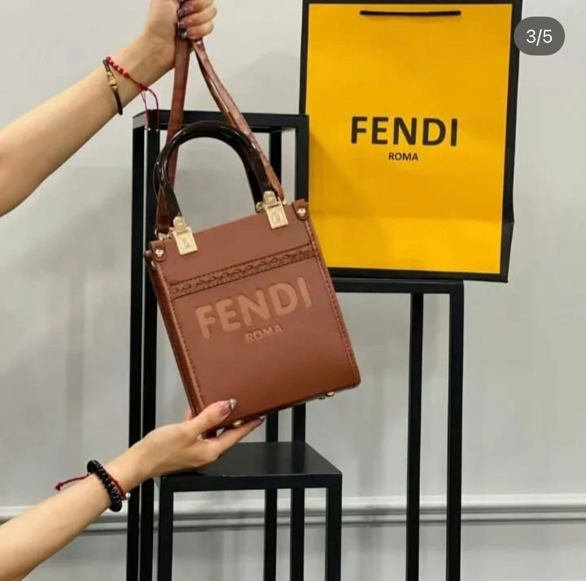 Fendi Roma Green Leather Bag – Luxury Designer Handbag